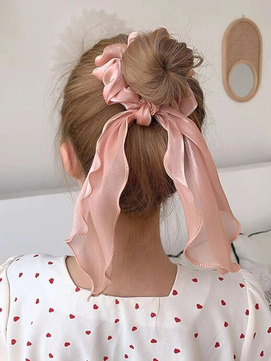 7 lazos para el pelo con bufanda sólida para uso diario casual.